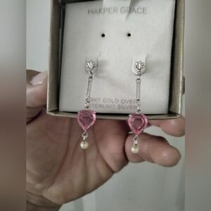 Pink Sterling Silver Earrings